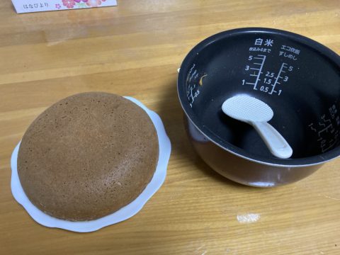 炊飯器でホットケーキができた