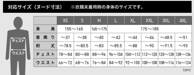 ユニクロのサイズ衣類未着用時